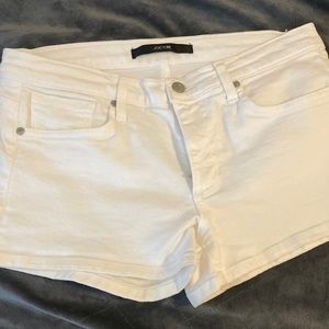 White jean shorts